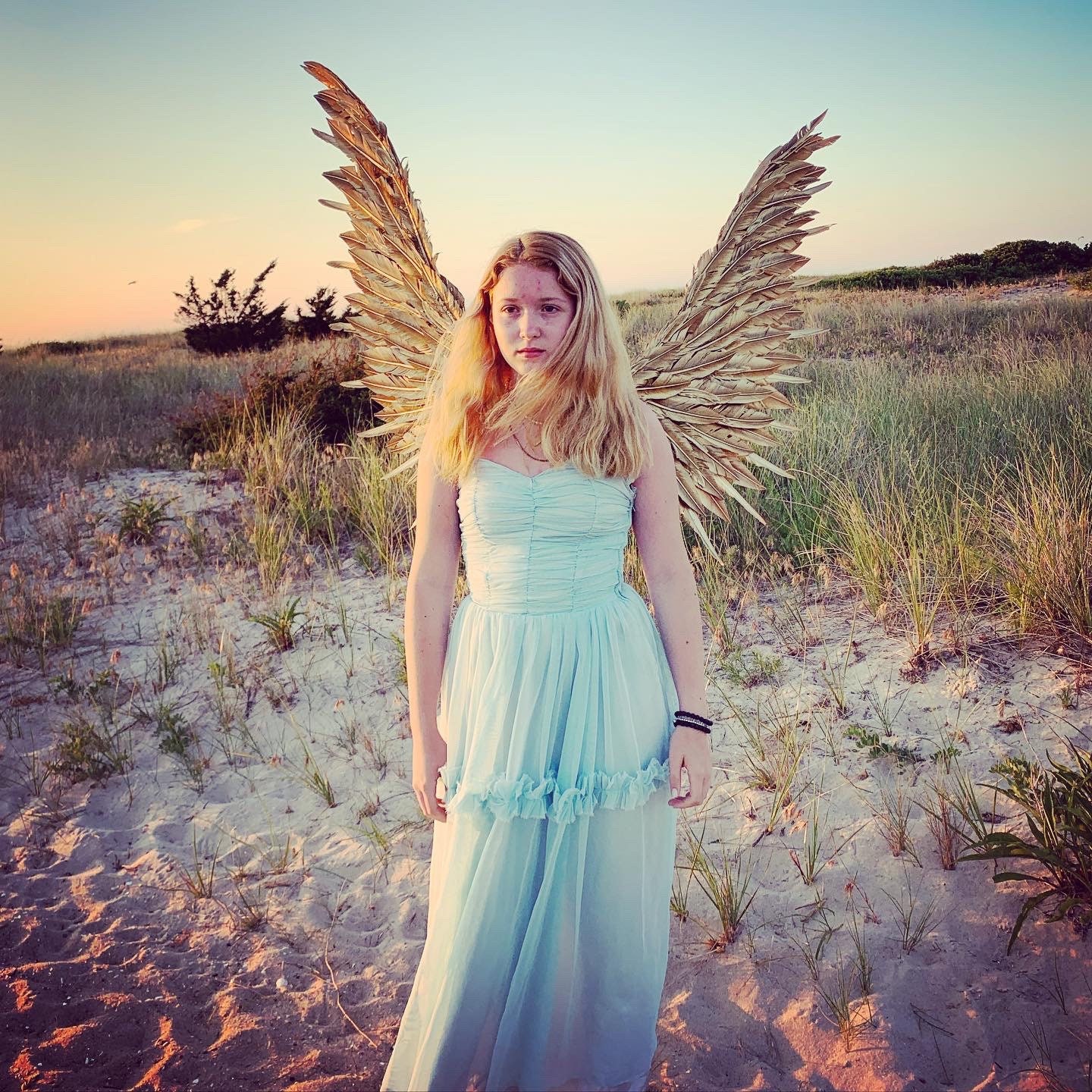 Gold Angel Wings Costume Cosplay Fairy Bird Etsy