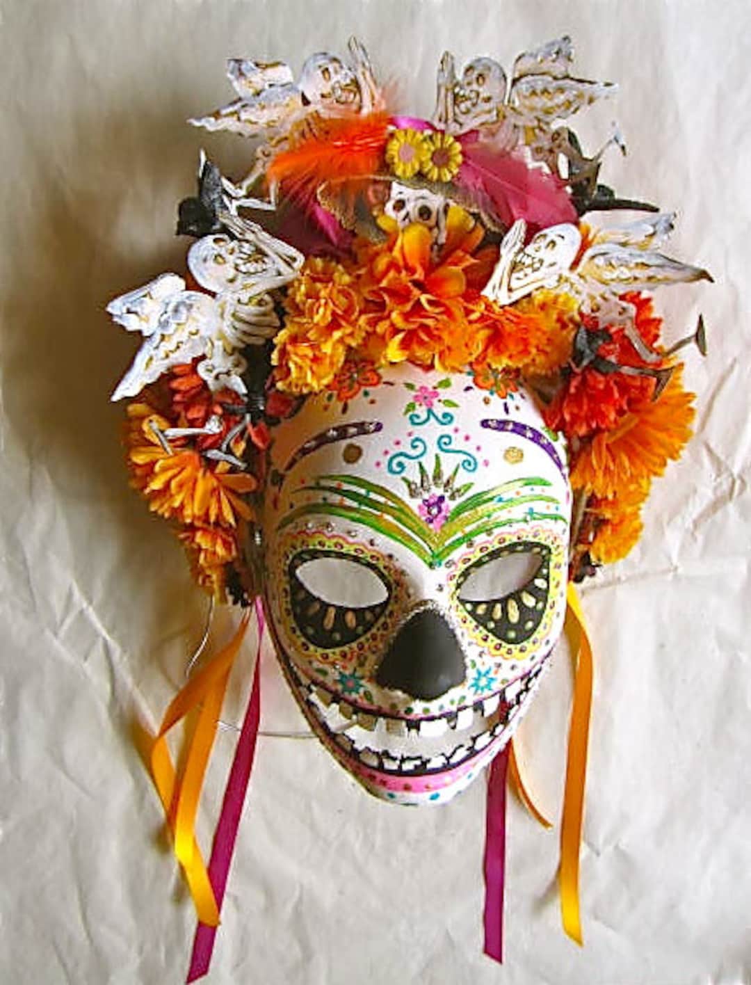 Hand Painted Dios De La Muerte Mask I painted. : r/Art