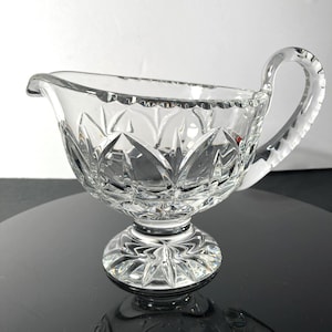 Vintage Crystal Sauce Boat. Pedestal Base, Lead Crystal Sauceboat, Elegant.