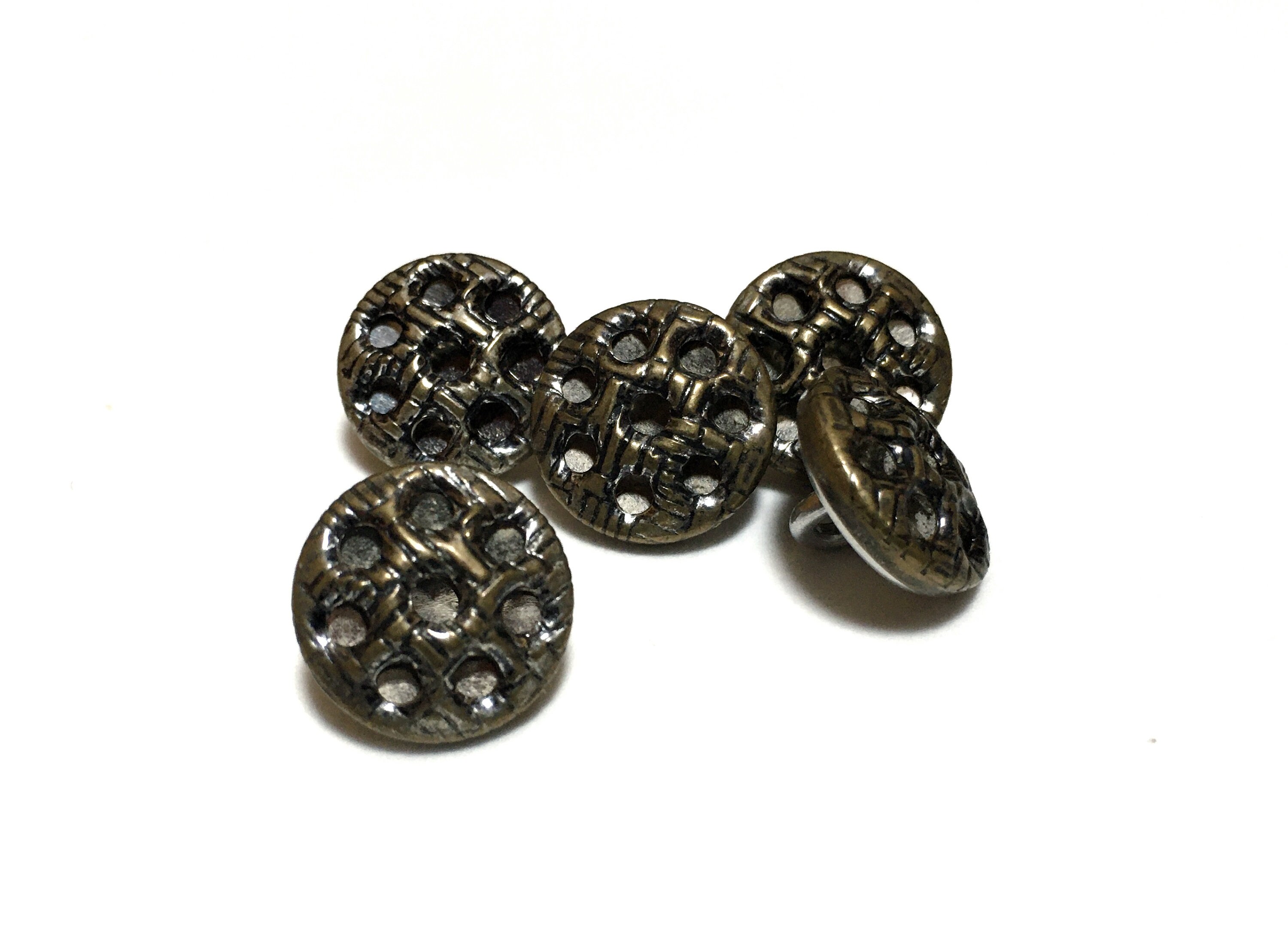 5 French Antique Silver Metal Shank Buttons 16mm Etsy Hong Kong