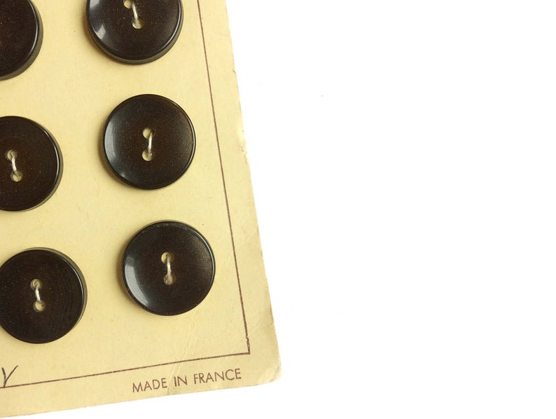 17mm 24 Charcoal Grey Antique French Card Plastic Buttons