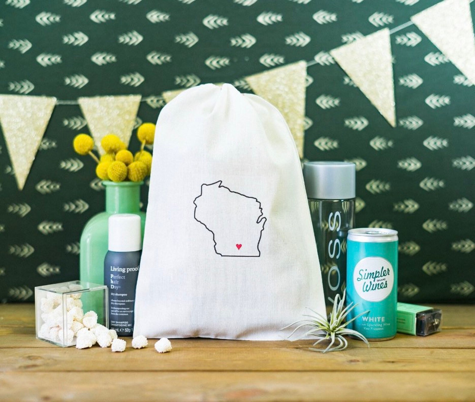 Wisconsin Wedding Favor Home State Wedding Bags Etsy