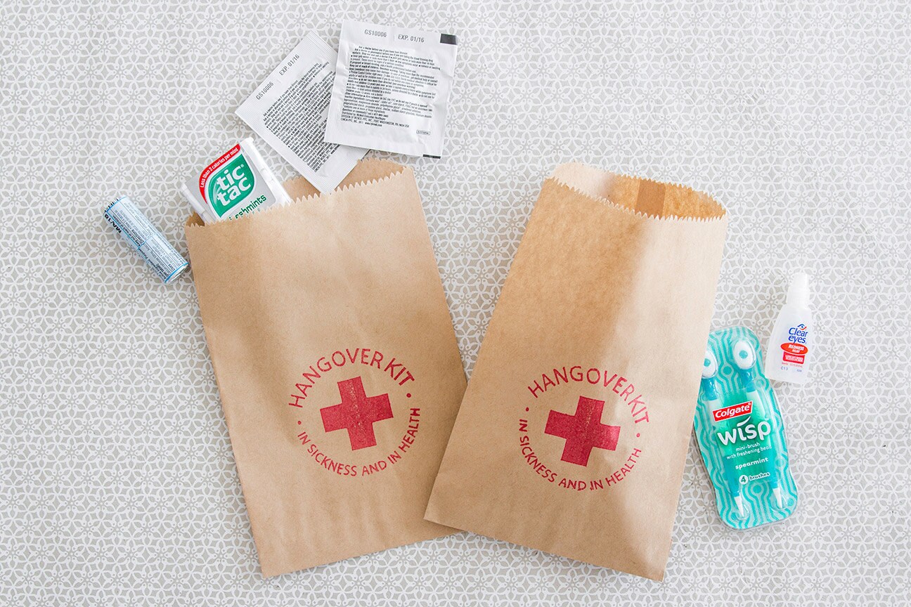 hangover bags wedding