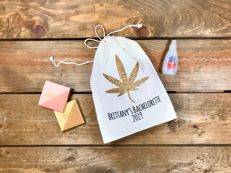Marijuana Bachelorette Party Favor Bags Glitter Weed Leaf Etsy