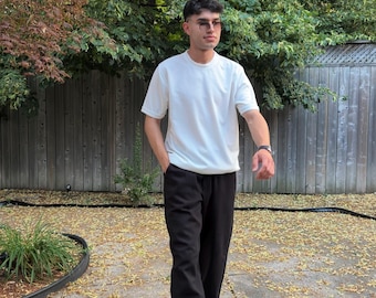 Koszulka bawełniana Koszulka letnia Koszulka unisex Koszulka bawełniana Koszulka z bawełny organicznej Koszulka ręcznie robiona Biała koszulka Streetwear Prezent dla niego
