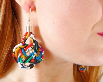 Colourful Statement Knot Earrings