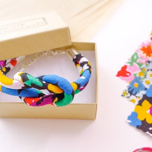 Bright Floral Fabric Knot Bracelet image 8