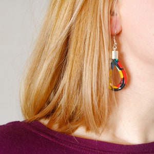 Abstract Print Teardrop Earrings image 4