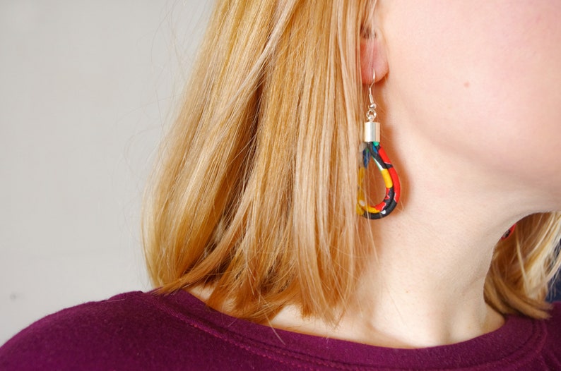 Abstract Print Teardrop Earrings image 4