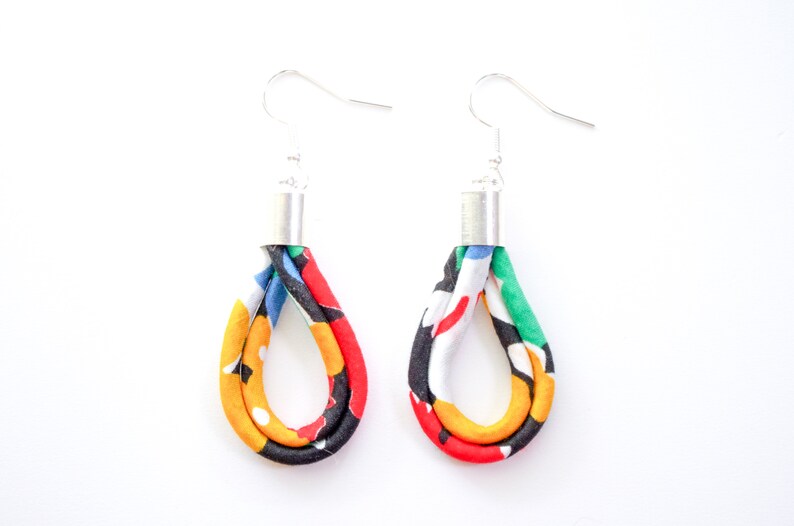 Abstract Print Teardrop Earrings image 5