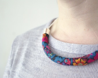 Chunky Floral Liberty Print Necklace