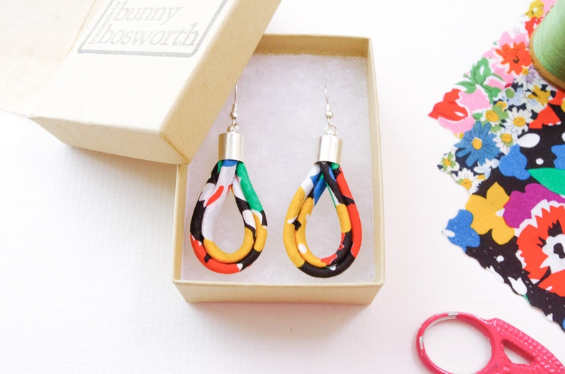 Abstract Print Teardrop Earrings image 3