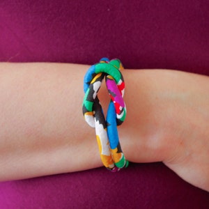 Bright Floral Fabric Knot Bracelet image 6