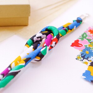 Bright Floral Fabric Knot Bracelet image 7