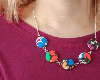 Bold Floral Print Necklace