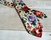 Liberty Print Krawatte - Floral Hochzeit - bunte Krawatte - Orange Floral Krawatte - Grün Floral - Geschenke für Väter - Geschenke für Mann