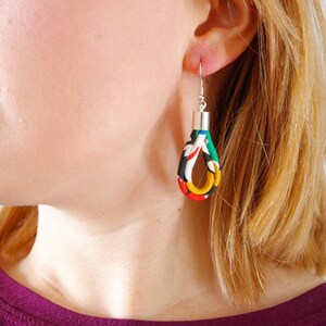 Abstract Print Teardrop Earrings image 6