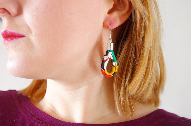 Abstract Print Teardrop Earrings image 6