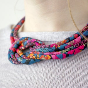 Colourful Floral Statement Knot Necklace