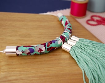 Mint Green Tassel Necklace