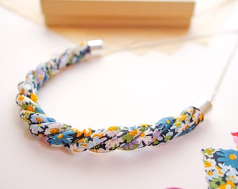 Blue and Yellow Floral Rope Pendant