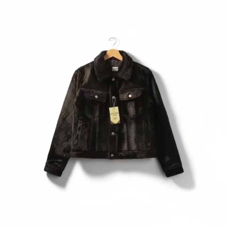 Men's Jet Black Hair-On Cowhide Jacket - Limited Edition Fashion image 1