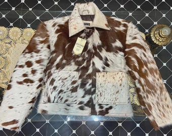 Handmade Cowhide Brown Leather Western Jacket - Women's Hair-on Hide