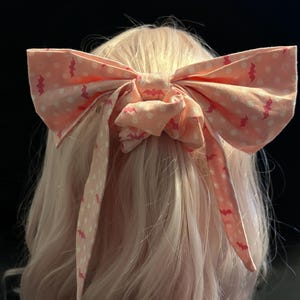 Pastel Goth Inspired Hair Bow Scrunchie