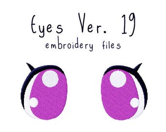 Plushie eyes EMBROIDERY MACHINE FILES pattern design hus jef pes dst all formats Instant Download digital anime doll plush applique