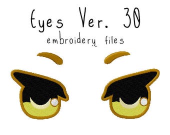 Plushie eyes EMBROIDERY MACHINE FILES pattern design hus jef pes dst all formats Instant Download digital anime doll plush applique