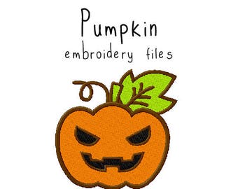 Pumpkin EMBROIDERY MACHINE FILES pattern design hus jef pes dst all formats halloween holiday ghost Instant Download digital applique cute