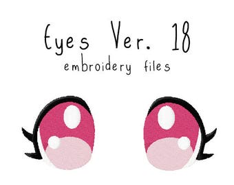 Plushie eyes EMBROIDERY MACHINE FILES pattern design hus jef pes dst all formats Instant Download digital anime doll plush applique