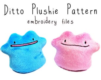 ITH In the hoop embroidery machine pattern plushie stuffie pes dst huf jef all formats ditto pokemon Instant Download design pattern cute