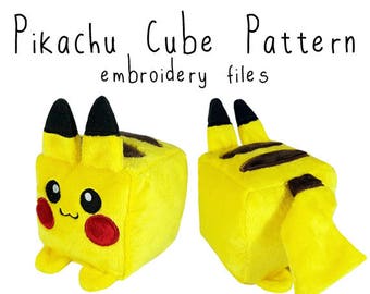 ITH In the hoop embroidery machine pattern plushie stuffie pes dst huf jef all formats pikachu pokemon Instant Download design pattern cute