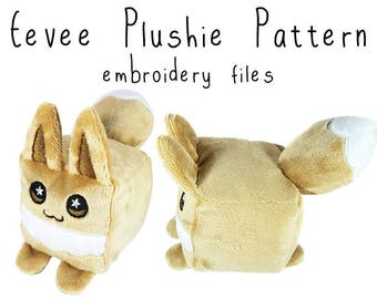 ITH In the hoop embroidery machine pattern plushie stuffie pes dst huf jef all formats eevee pokemon Instant Download design pattern cute