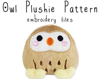 ITH In the hoop embroidery machine pattern owl bird plushie stuffie pes dst huf jef all formats Instant Download design pattern cute