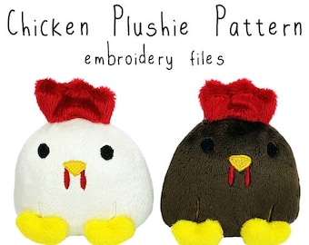 ITH In the hoop embroidery machine pattern chicken bird plushie stuffie pes dst huf jef all formats Instant Download design pattern cute