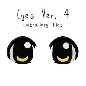 Plushie eyes EMBROIDERY MACHINE FILES pattern design hus jef pes dst all formats Instant Download digital anime doll plush applique