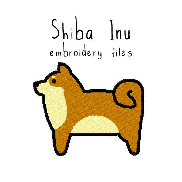 Shiba inu EMBROIDERY MACHINE FILES pattern design hus jef pes dst all formats dog puppy japanese Instant Download digital applique cute