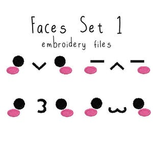 Plushie eyes faces EMBROIDERY MACHINE FILES pattern design hus jef pes dst all formats Instant Download digital anime doll plush applique