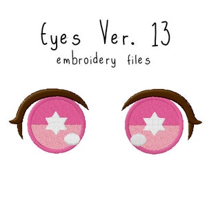 Plushie eyes EMBROIDERY MACHINE FILES pattern design hus jef pes dst all formats Instant Download digital anime doll plush applique