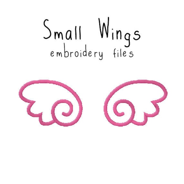 Small Wings EMBROIDERY MACHINE FILES pattern design hus jef pes dst all formats kawaii angel Instant Download digital applique cute