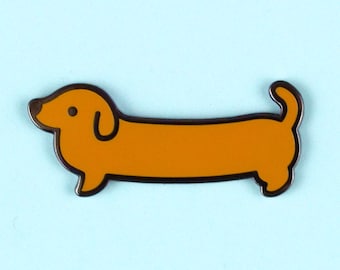 Dachshund enamel pin - dog wiener dog sausage dog lapel pin brooch badge flair collar pin hat pin nature animal
