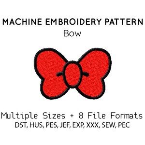 Bow EMBROIDERY MACHINE FILES pattern design hus jef pes dst all formats halloween kawaii Instant Download digital applique cute