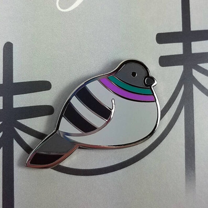 Pigeon pin hard enamel silver 3cm dove bird lapel pin brooch Etsy