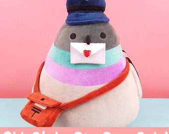 SALDI Vecchio stile grande Poe Egglesworth peluche animale di peluche piccione uccello colomba ufficio postale kawaii carino posta animale di peluche piccioni