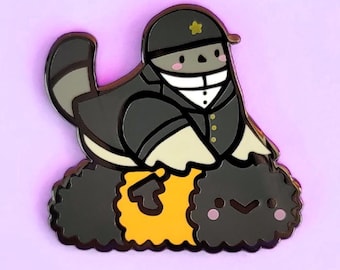 Woolly Bear Jockey Poe pin hard enamel pin bird dove mail delivery lapel pin brooch badge flair pin hat animal birds kawaii cute