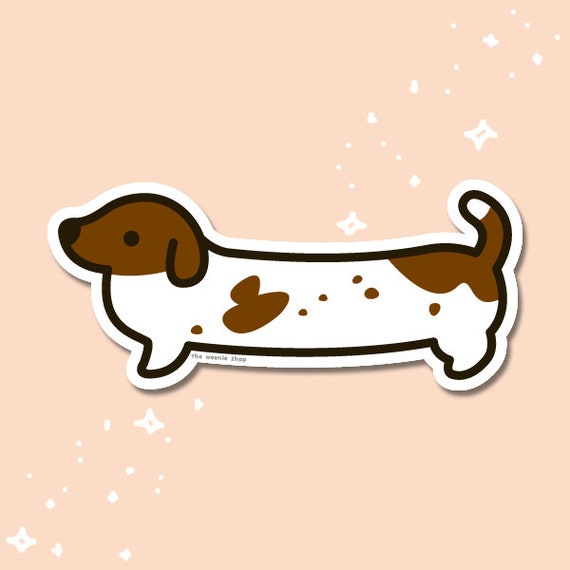 Dachshund 6 inch weatherproof vinyl sticker weiner dog weenie dog sausage wiener hotdog hot dog scrapbooking cute animal doxie kawaii