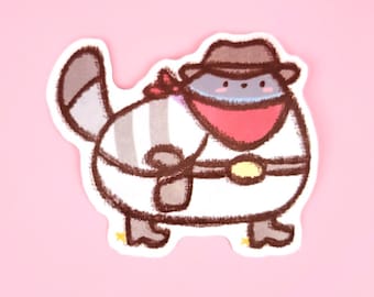 Vinyl Sticker - Cowboy Poe - pigeon dove stickers planner vinyl dove bird animal scrapbooking cute kawaii