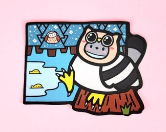 Vinyl Sticker - Woodland Forest Poe - pigeon dove stickers planner vinyl dove bird animal scrapbooking cute kawaii